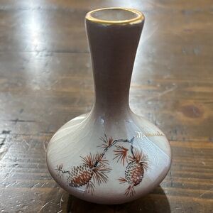 Vintage Ceramic Vase with Pinecone Design